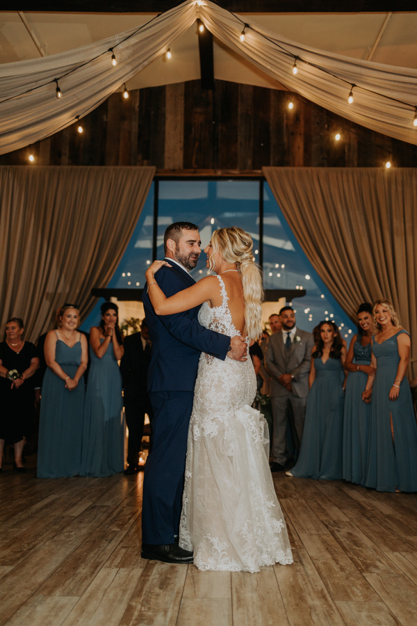 Couple's first dance at their wedding